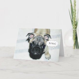 Mopsvalpvalentin kort för hälsning för dag #1