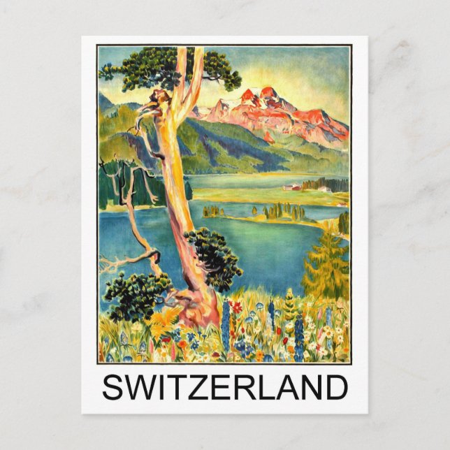 Mopuntains och sjöar i Schweiz Vykort (Framsida)