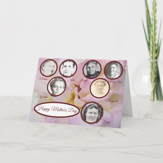 Mor 3 Generation Foton Rosa ros Mors dag Helgkort (Framsida)