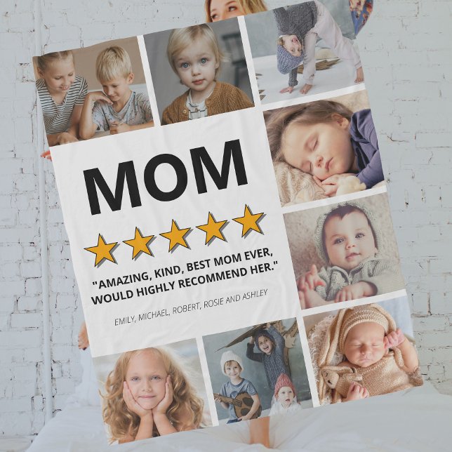 Mor 5 Star-klassificering | Photo Collage Mamma Fleecefilt (Skapare uppladdad)