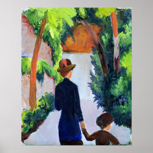 Mor and Child in the Park, 1914 Poster (Framsidan)