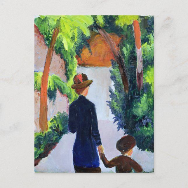 Mor and Child in the Park, 1914 Vykort (Framsida)