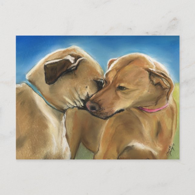 "Mor and Son Reunion" Rhodesian Ridgeback Postc Vykort (Framsida)