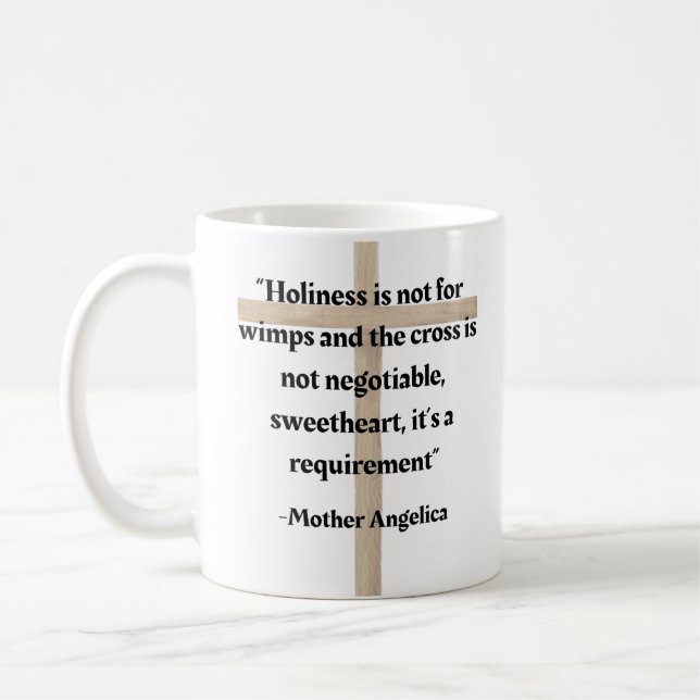 Mor Angelica Holiness Quote Kaffemugg (Vänster)