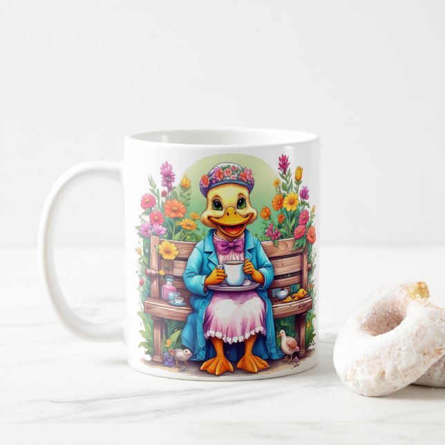 Mor Anka: Kaffekaffekturfärgat blommor Kaffemugg (Med munk)