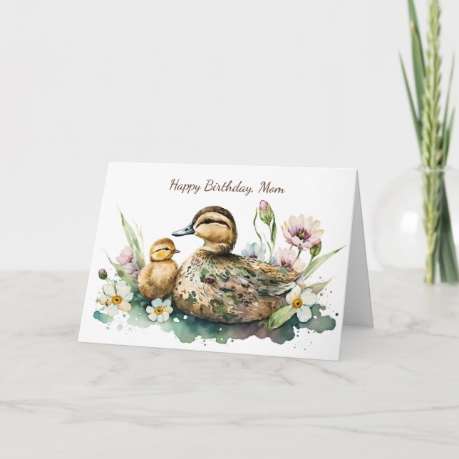 Mor Anka och Duckling Birthday Kort (Framsida)