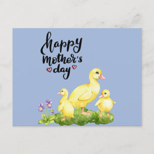 Mor Anka och Ducklings Teckning Helg Vykort