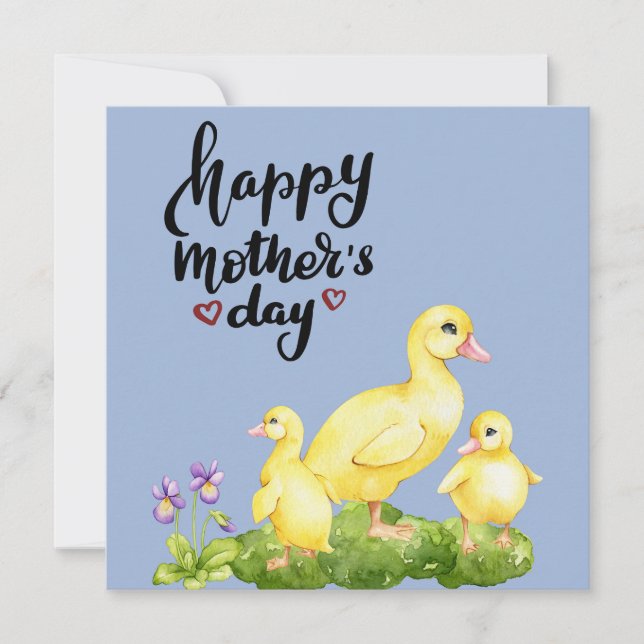 Mor Anka och Ducklings Teckning Julkort (Framsida)