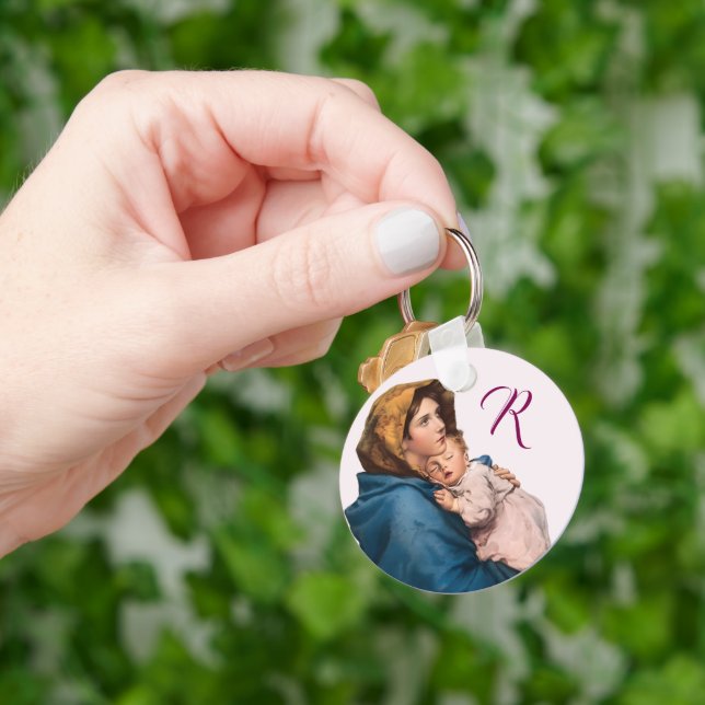 Mor Anpassade Prayer w/ Monogram Nyckelring (Hand)