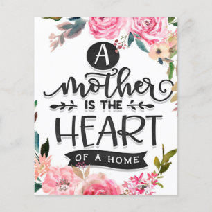 Mor är hjärtat i en hemgåva, Mamma Birthday Gift Flygblad
