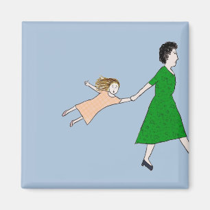 Mor är i ett snabbt Magnet
