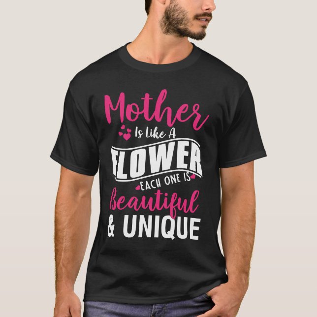Mor är som en blomma vardera är vacker måne t shirt (Framsida)