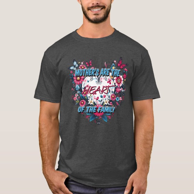 Mor Arehe Heart of Family roligt T Shirt (Framsida)