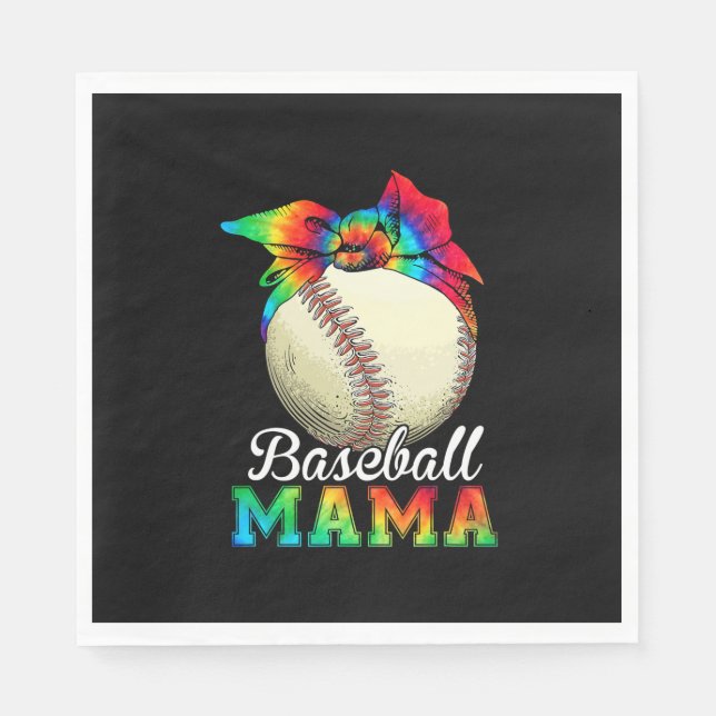 Mor Art Baseball Mamma Birthday Pappersservett (Framsidan)