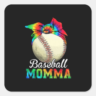 Mor Art Baseball Momma Birthday Fyrkantigt Klistermärke