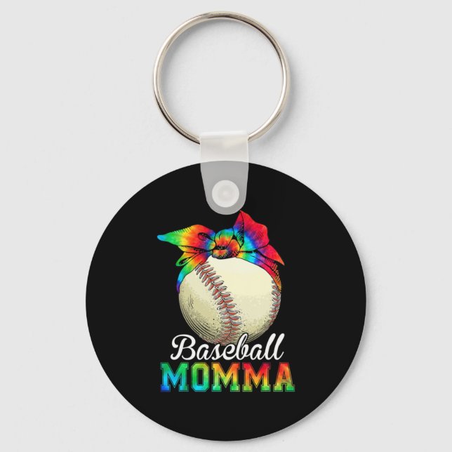 Mor Art Baseball Momma Birthday Nyckelring (Framsida)