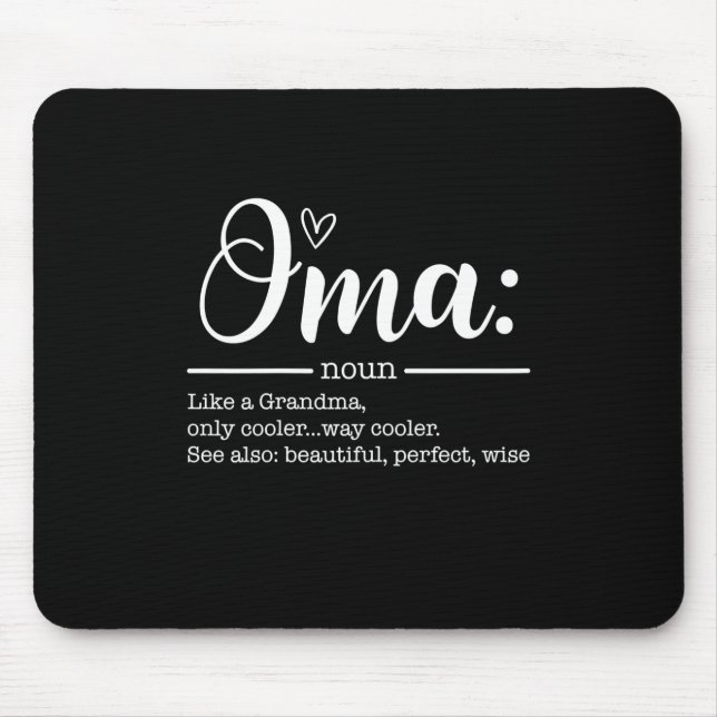 Mor Art Cute Oma Definition Birday Musmatta (Framsidan)