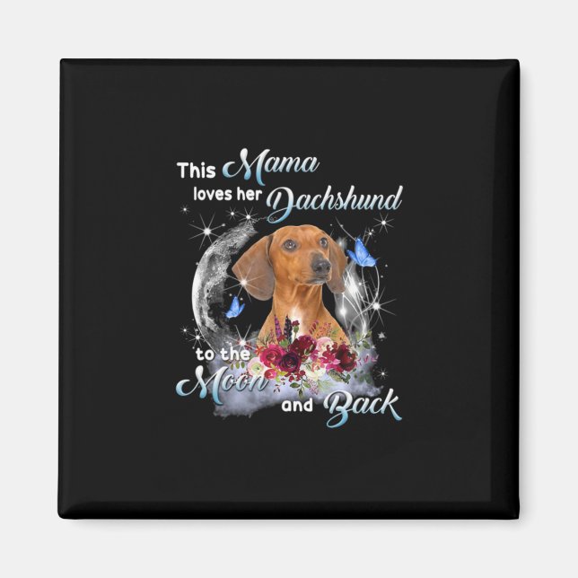 Mor Art Dachshund Mamma Birthday Magnet (Framsidan)