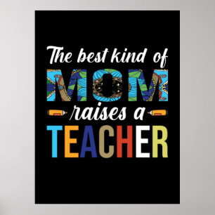 Mor Art den bästa Mamma väcker en lärare Poster