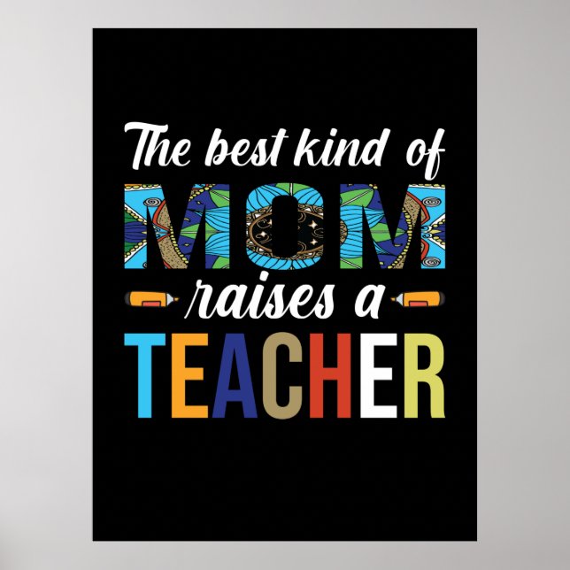 Mor Art den bästa Mamma väcker en lärare Poster (Framsidan)