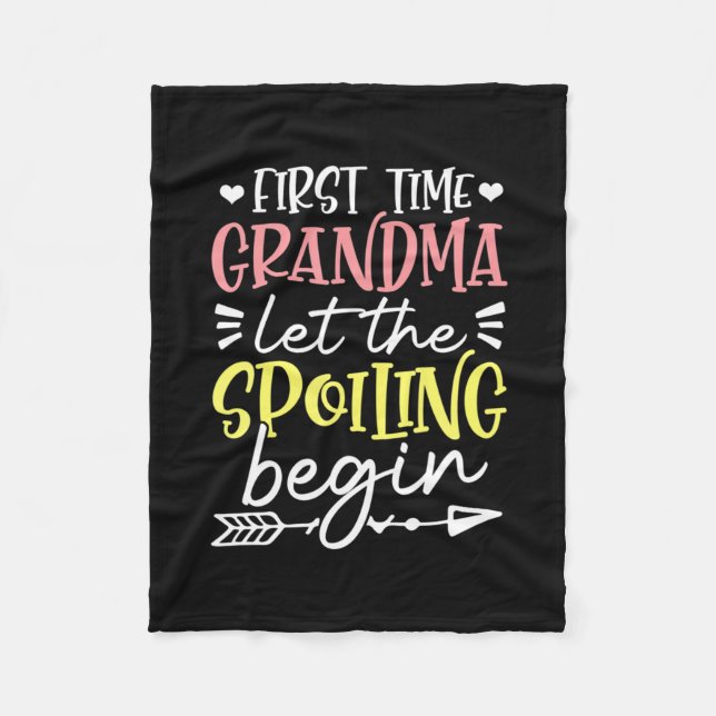 Mor Art Första gången Grandma Birthday Fleecefilt (Framsidan)