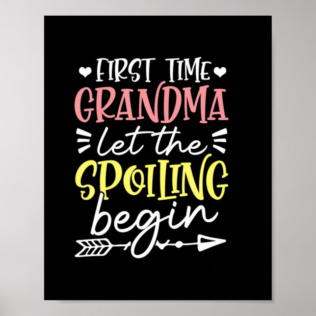 Mor Art Första gången Grandma Birthday Poster (Framsidan)