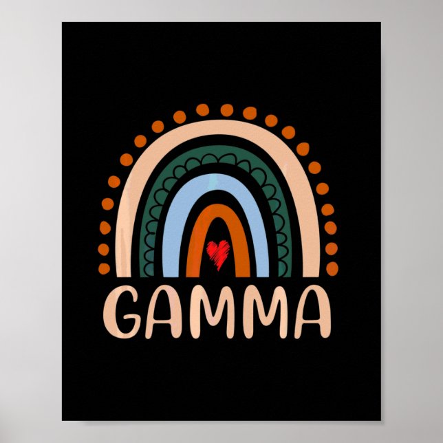 Mor Art | Gamma Rainbow Grandma Cute Birthday Poster (Framsidan)
