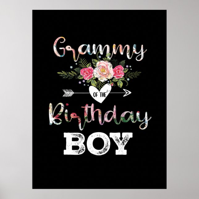 Mor Art | Grammy of a Birthday Boy Birthday Poster (Framsidan)