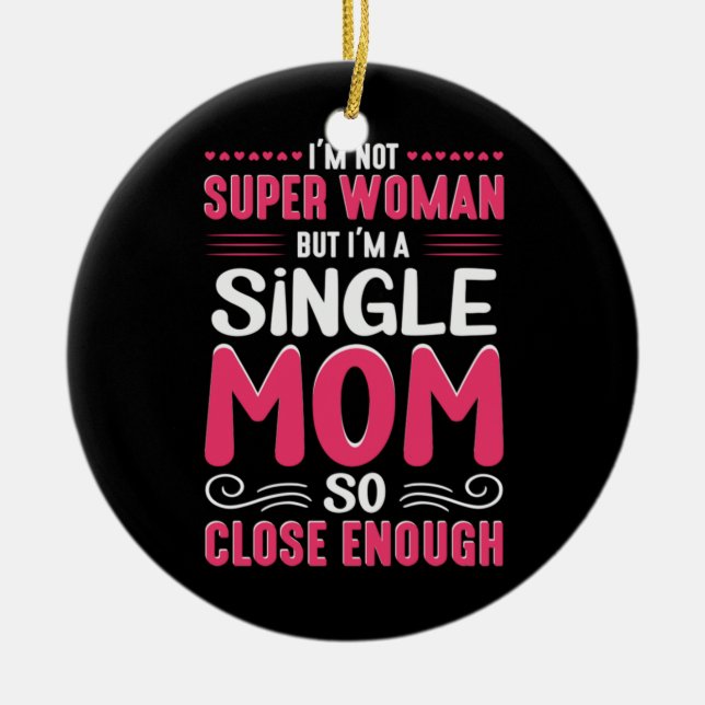 Mor Art I är ett enda Mamma Julgransprydnad Keramik (Framsidan)