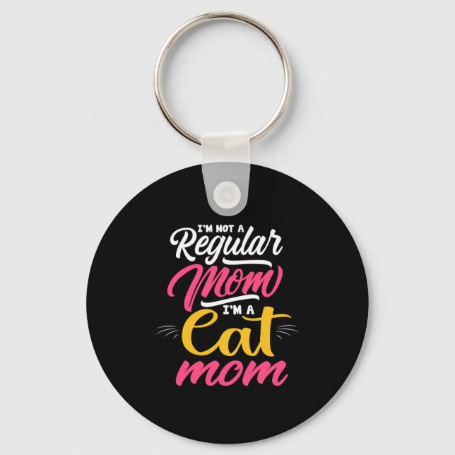 Mor Art I är ett kattdjur Mamma Nyckelring (Framsida)