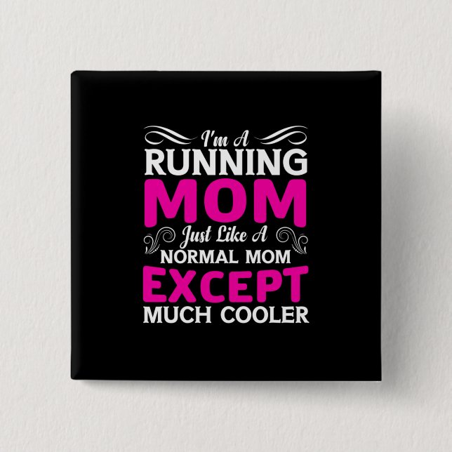 Mor Art I är ett Mamma som springer Knapp (Framsida)