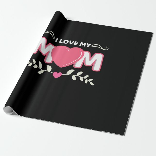 Mor Art I Kärlek My Mamma Presentpapper (Utrullad)