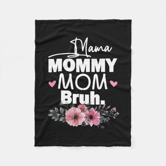 Mor Art | Mamma Mamma Bruh Blommigt Birthday Fleecefilt (Framsidan)
