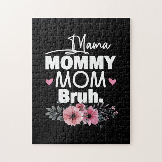 Mor Art | Mamma Mamma Bruh Blommigt Birthday Pussel (Vertikal)