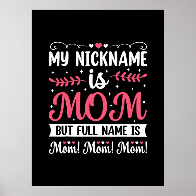 Mor Art | Mitt smeknamn är Mamma Birthday Poster (Framsidan)