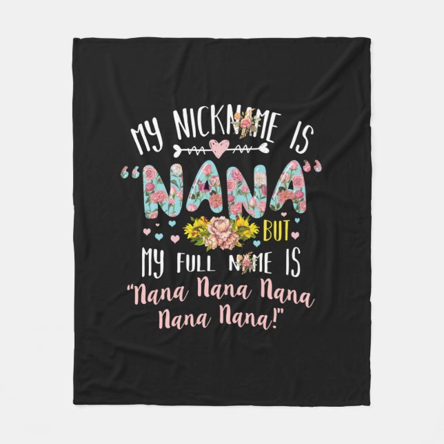 Mor Art | Mitt smeknamn är Nana Birthday Fleecefilt (Framsidan)