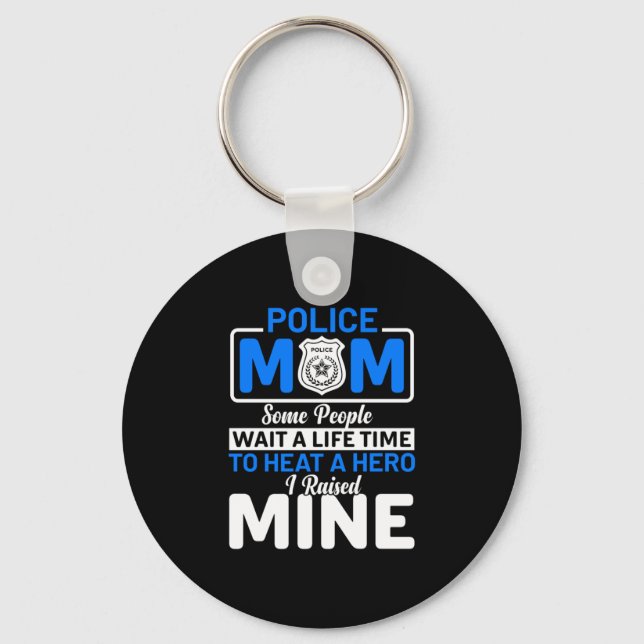 Mor Art Proud Police Mamma Nyckelring (Framsida)