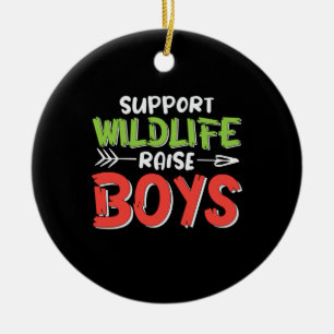 Mor Art Support Wildlife Raise Boys Julgransprydnad Keramik