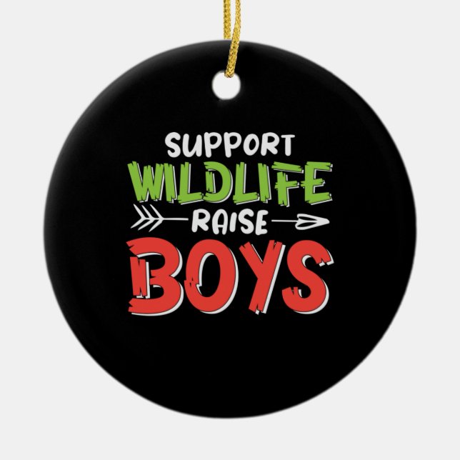 Mor Art Support Wildlife Raise Boys Julgransprydnad Keramik (Framsidan)