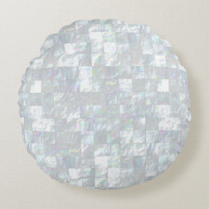 Mor av den pärlemorfärg mosaiken rund kudde