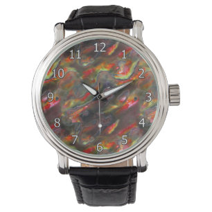 Mor av det röda fotomönster för pärlemorfärg armbandsur