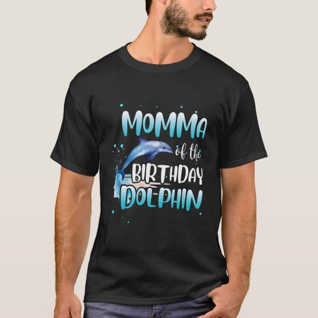 Mor av födelsedagsdelfinfamiljen t shirt (Framsida)