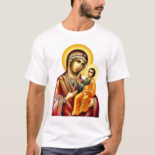 Mor av gud Virgin och barn 3-ikonen T Shirt