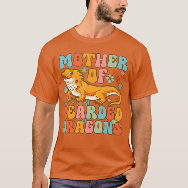 Mor av jordade drakmer Groovy Bearded Dragon T Shirt (Framsida)