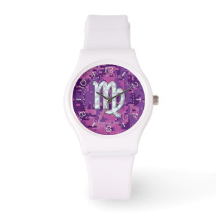 Mor av pärlemorfärg vågZodiac på den rosa Camo Armbandsur