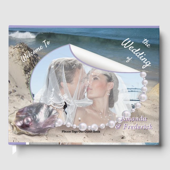 Mor av pärlor som sammanfogats som flytande snurra gästböcker (Framsida)