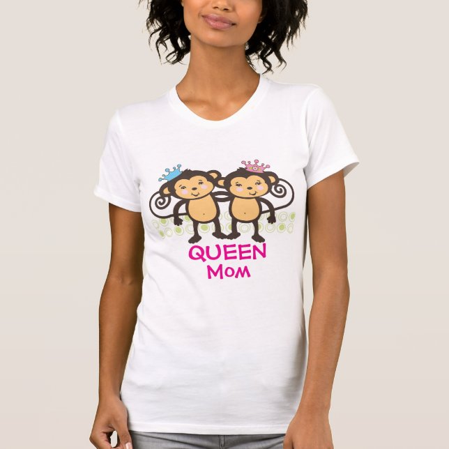 Mor av tvilling- apor tee shirt (Framsida)