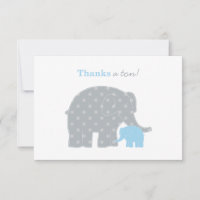 Mor Baby Elefant Blå Grå Prickar Pojke