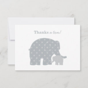 Mor Baby Elefant Gråa Prickar Anteckningskort