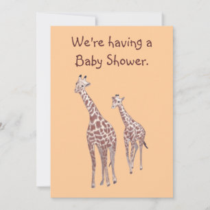 Mor & Baby Giraffes Anpassningsbar Baby Shower Inb Inbjudningar